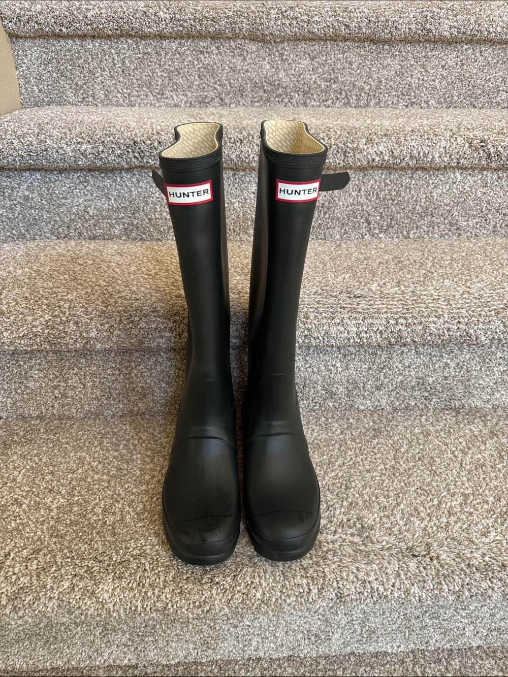 Hunter Original Tall Black Rain Boots Women’s Knee High Buckle. - Picture 5 of 12